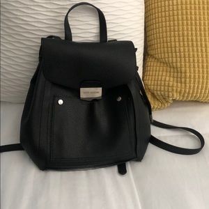 Steve Madden black trendy mini backpack.